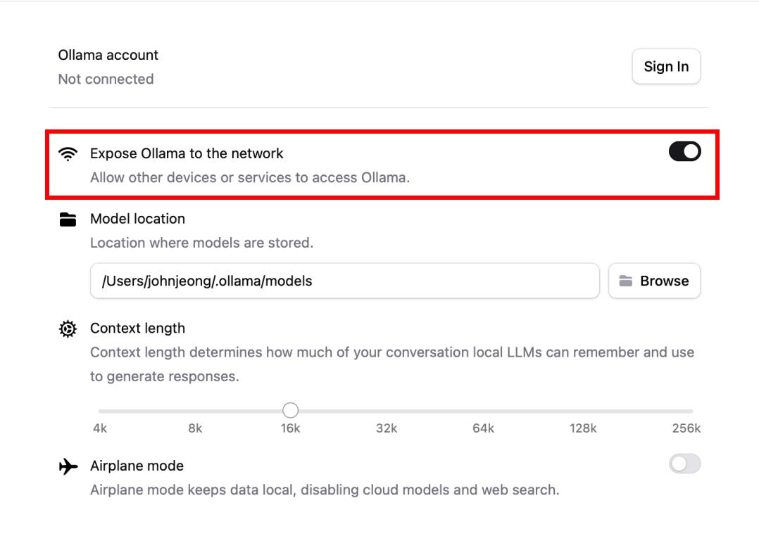 Expose Ollama to the network